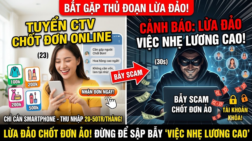 Việc nhẹ lương cao (Chốt đơn ảo)